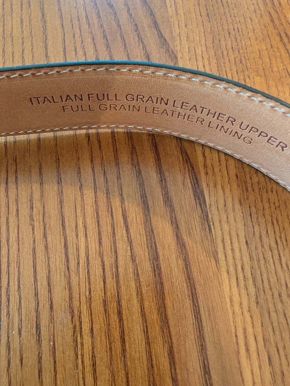 Men's Brown Italian Full Grain Leather Belt, Size 36 Waist
